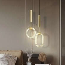 現代簡約卧室床頭小吊燈北歐時尚鋁材創意餐廳吧台電視背景牆吊燈