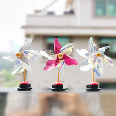 Creative Car Toy Car Decor Small Windmill Ornament Rotatable Windmill Battery Electric Car Motorcycle Decor