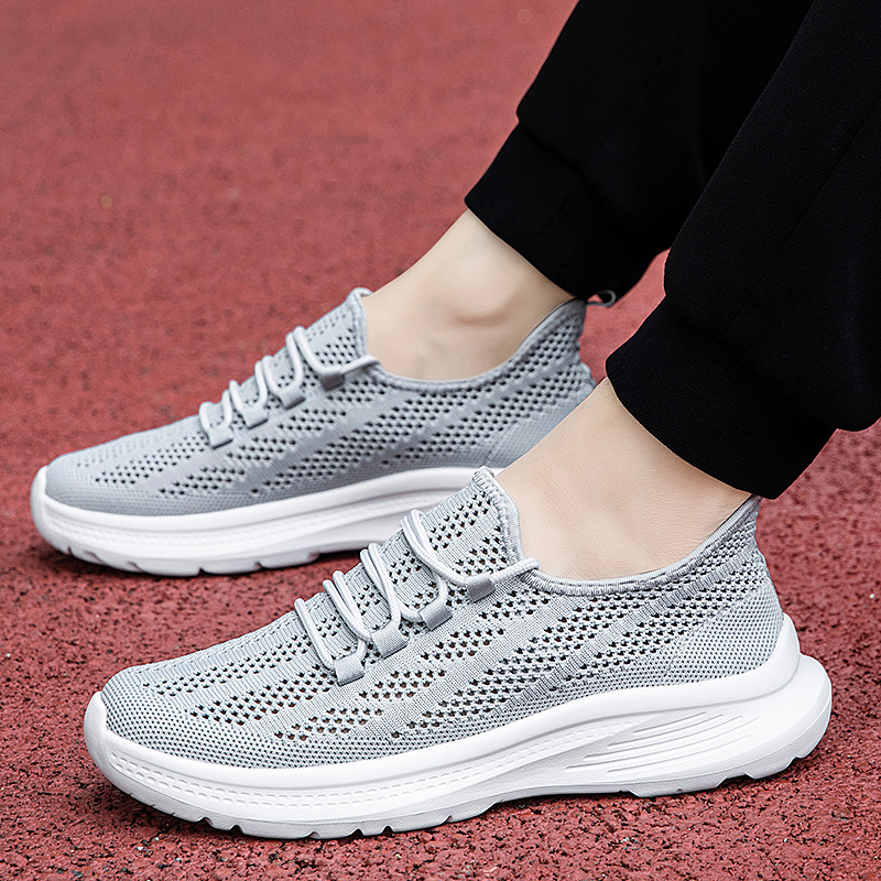 Pico-carpintero zapatos deportivos casuales mujeres verano 2025 zapatos de carreras de mujer de malla de tela de vuelo de tendencia coreana