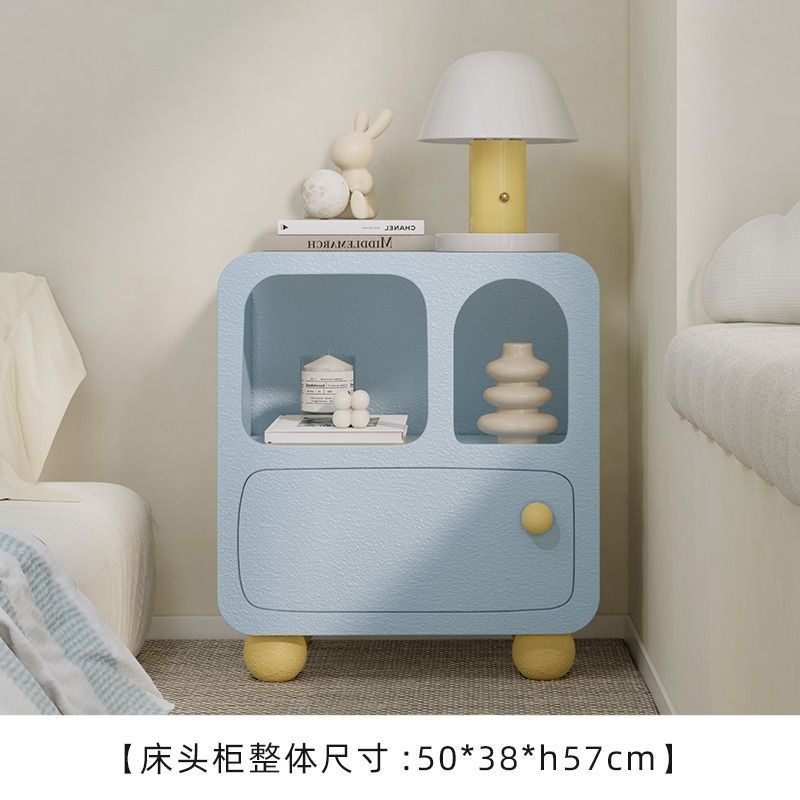 Trendy Dopamine-Colored Bedside Cabinet, Simple Modern Style, Ins Bedroom Storage Cabinet, Small Apartment Small Cabinet