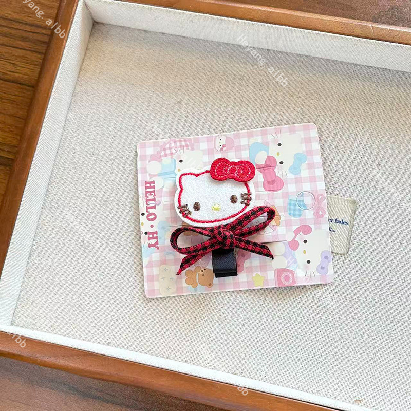 新款卡通猫咪刘海侧边夹发夹甜美少女心蕾丝边发圈发绳百搭发饰|undefined