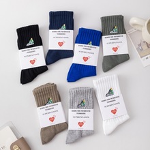 cityboy袜子男秋冬白色袜子ins潮网红吸汗运动无骨滑板鞋中筒袜棉