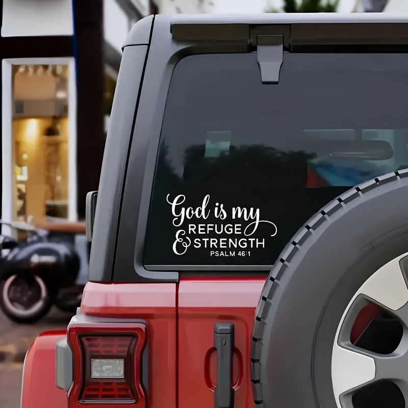 God Is My Refuge And Strength Psalm Waterproof Vinyl Sticker_voghion.com