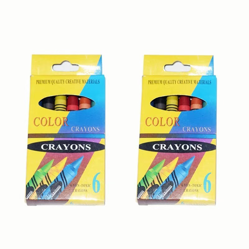 カラフルなクレヨン 6 色 12 色子供のアート画材ラウンドロッドスムーズなタッチ鮮やかな色在庫卸売|undefined