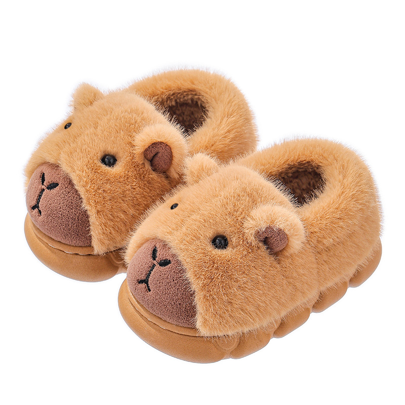 Zapatillas de algodón para niños Capibara, zapatillas de algodón para niños, niños, padres, niños, zapatos de tacones de algodón.