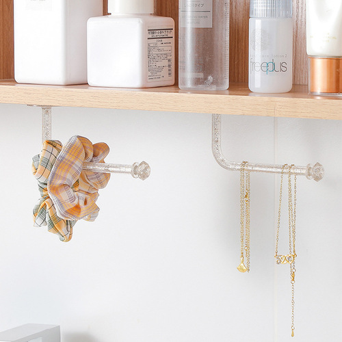 Original multi-functional household transparent wall storage hook, kitchen and bathroom can be combined with traceless sticky hook small item hanging rack