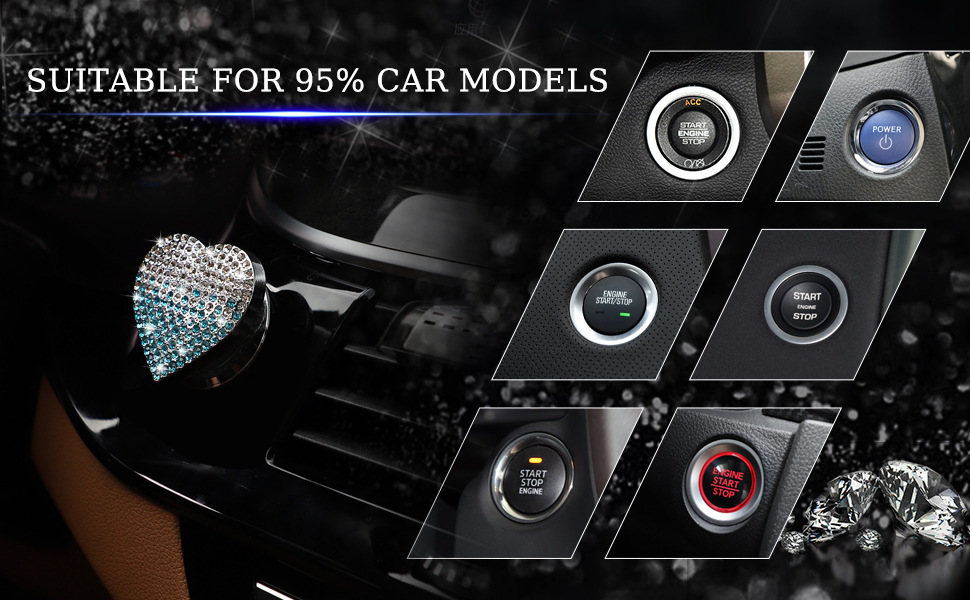 Car One-Button Start Cover Ignition Button Decoration Sticker Protection