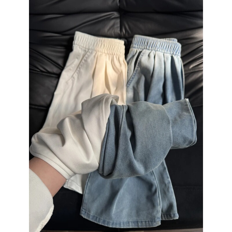 Summer 2026 New High-Waisted Casual Elastic Drapey Tencel Jeans for Women, Slimming Wide-Leg Yamamoto Long Pants