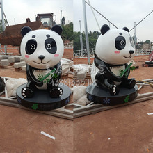 玻璃钢价格 公司logo玻璃钢雕塑 卡通熊猫雕塑玻璃钢 景区熊猫