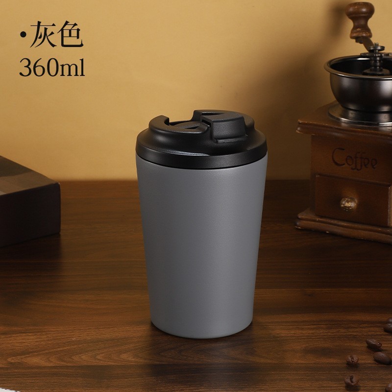 跨境爆款304不锈钢保温杯12oz简约咖啡杯带刻度牛奶杯美式随手杯|undefined
