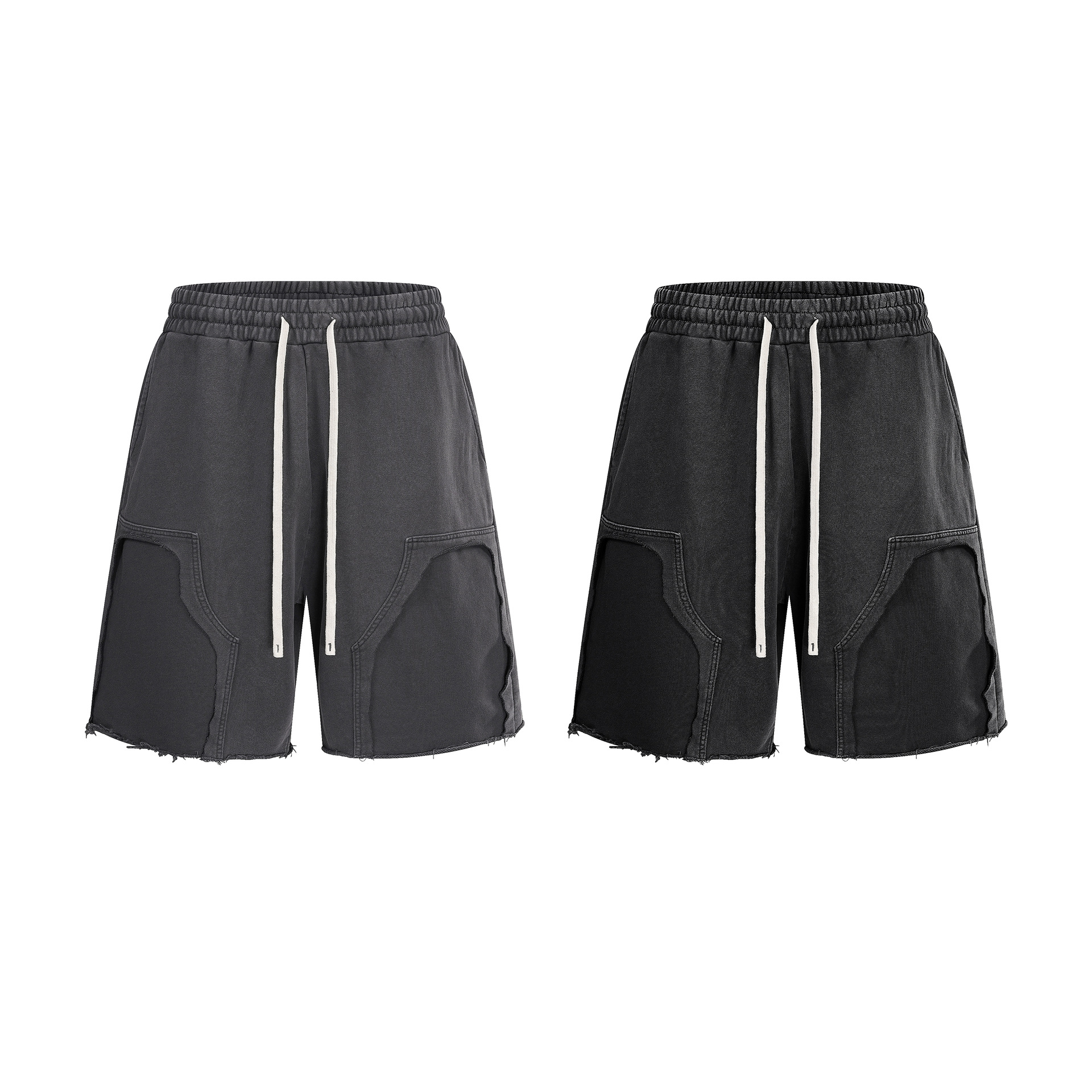 Pantalones cortos deportivos de hombre de verano sueltos y cómodos, pantalones cortos de hombre casuales, tendencia versátil, lavado con agua para hacer pantalones viejos.