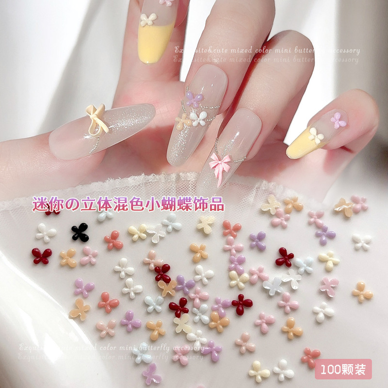 Mini Colorful Butterfly Nail Art Decorations Mixed Pack Ins-Style 3D Resin Flat-Back Rhinestones DIY Wearable Nail Rhinestones Mini Colorful Butterfly Nail Art Decorations Mixed Pack Ins-Style 3D Resin Flat-Back Rhinestones DIY Wearable Nail Rhinestones