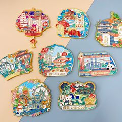 都市文創記念品金属冷蔵庫は現物を貼って重慶青島南京観光地区の創意塗装を卸売りします。