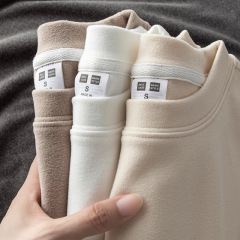 DeRong ボトミングシャツ男性用秋と冬の新しいスタイルプラスベルベット肥厚サーマル下着ハイカラーインナーメンズ長袖 Tシャツ男性用