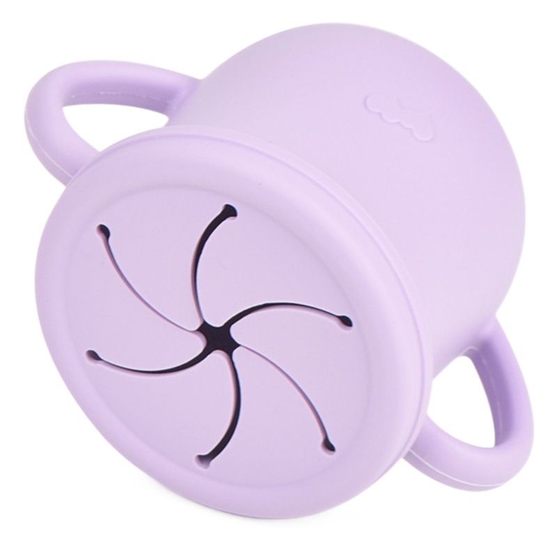 Silicona de grado alimenticio para niños snack Cup mango binaural portátil resistente a la caída con taza de paja de bebé taza de bebida de silicona