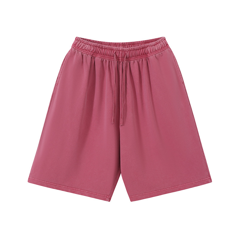 Retro pan blanco lavado pantalones cortos para hombres 2025 colorido cruzado pantalones de cinco puntos sueltos pantalones casuales ha hecho pantalones viejos