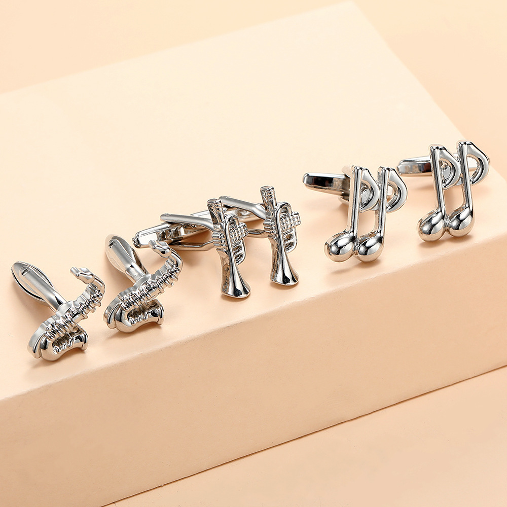 music series cufflinks musical instrument note cufflinks men's French shirt cuff nails source_voghion.com