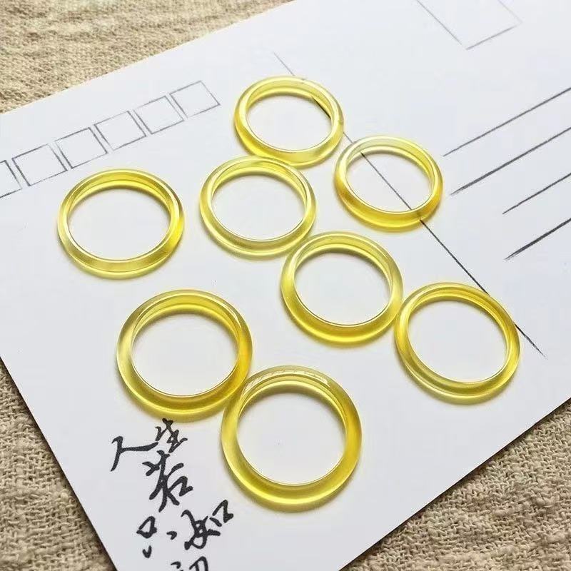 冰种白玉髓玛瑙细戒指 男女款玛瑙玉石对戒情侣戒指指环尾戒批发|undefined