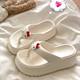 Cute KT Cat Flip Flops Women's Seaside Beach Shoes 2024 New Style Platform Thick Bottom Wedge Slippers Sandals
