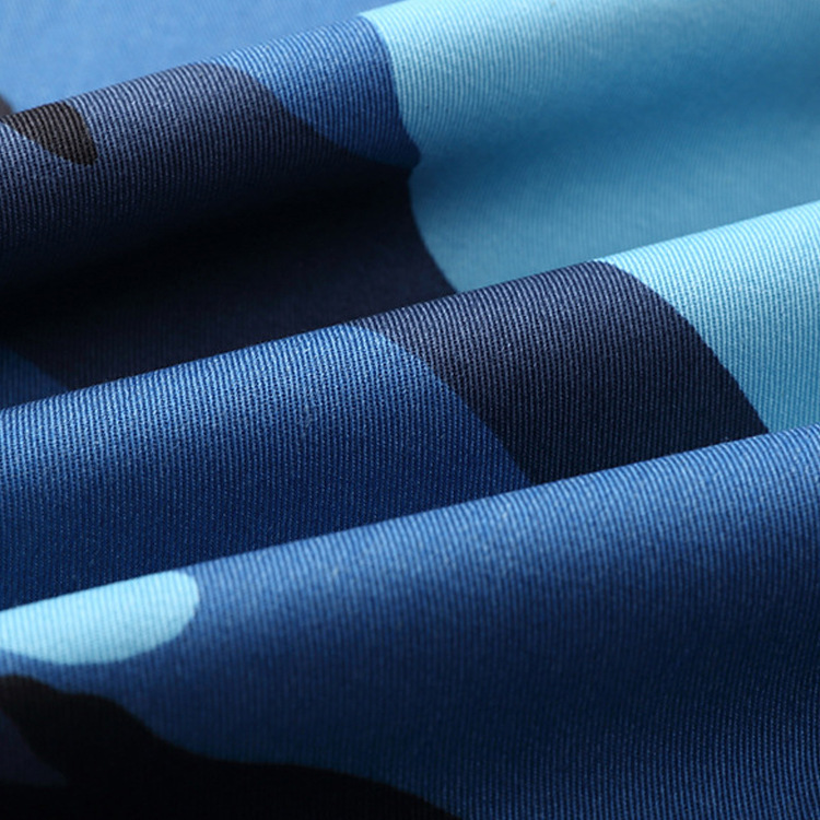 Fabricante mayorista de camuflaje de algodón azul de camuflaje de tela de twill image 3