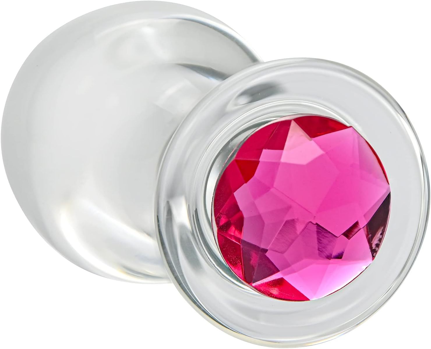 Crystal Glass Anal Plug with Beaded Design, Transparent Small Size for Beginners — detail image 4