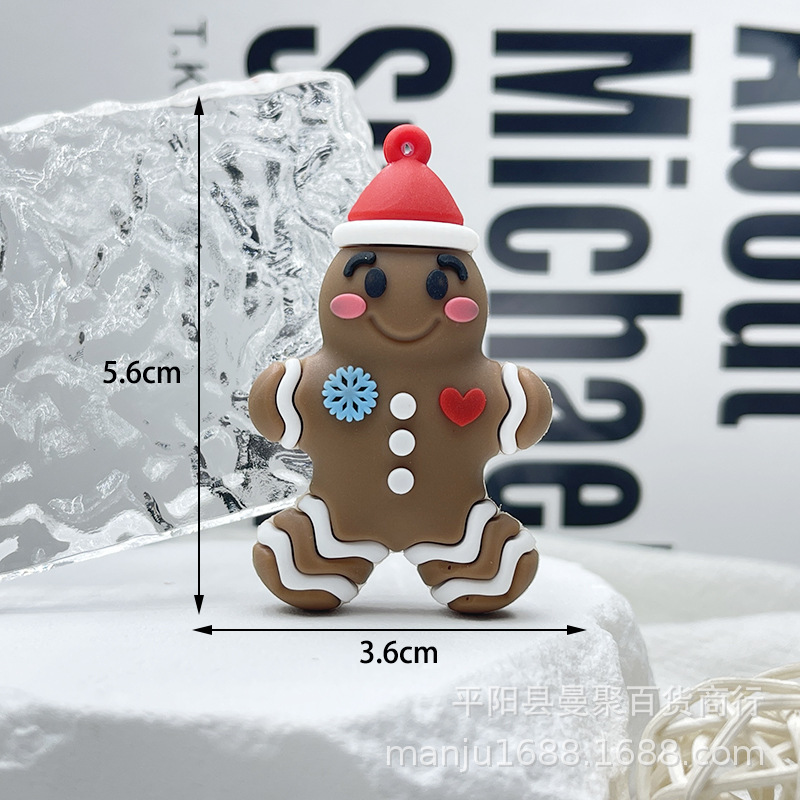 Nuevo llavero de Navidad colgante de goma suave de dibujos animados de Navidad muñeco de nieve ancianos llavero colgante de Navidad pequeño regalo