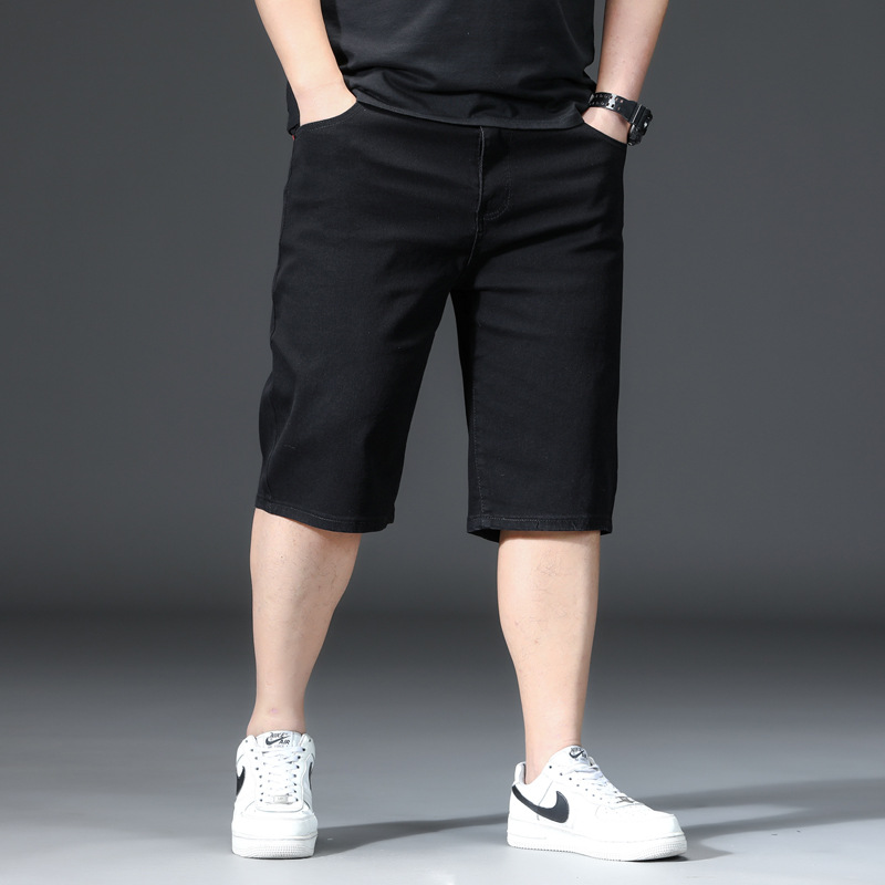 Summer Thin Loose Straight Five-point Pants Men's Soil Denim Shorts Extras Large Size Cropped Pants for Fatty Men