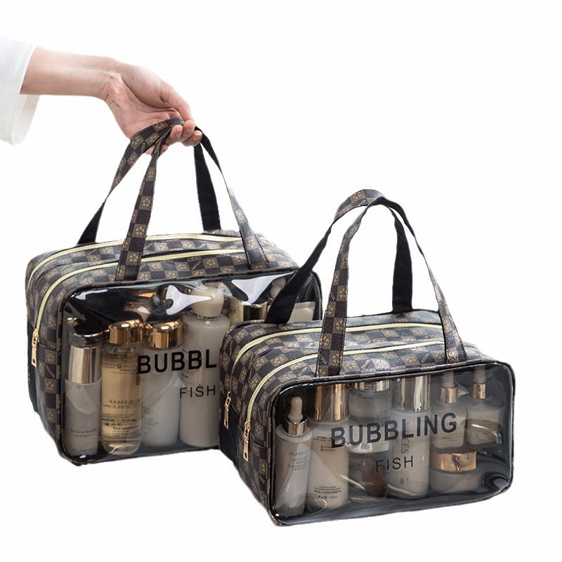 2024 nueva bolsa de cosméticos de gran capacidad y alta calidad, bolsa de lavado transparente, bolsa de almacenamiento de natación de playa portátil impermeable