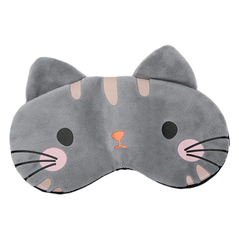 Suministro directo de fábrica nueva felpa lindo gato máscara de ojo de dibujos animados animal sueño sombreado ajustable hielo compresa caliente máscara de ojo