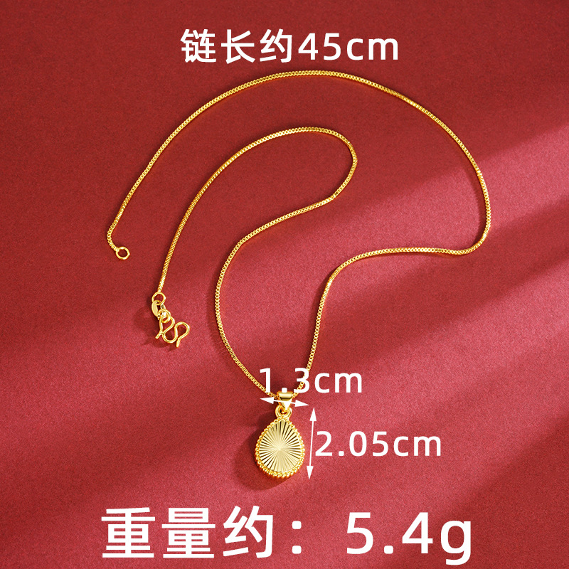 Collar en forma de gota de oro de arena vietnamita Pendientes de lujo ligero de nicho de moda para mujer Conjunto de joyas chapadas en oro de cobre Accesorios de Yiwu