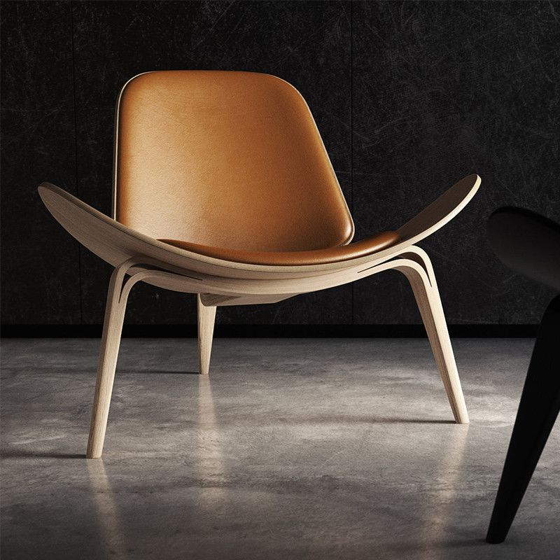 Silla nórdica moderna con respaldo para sala de estar y balcón