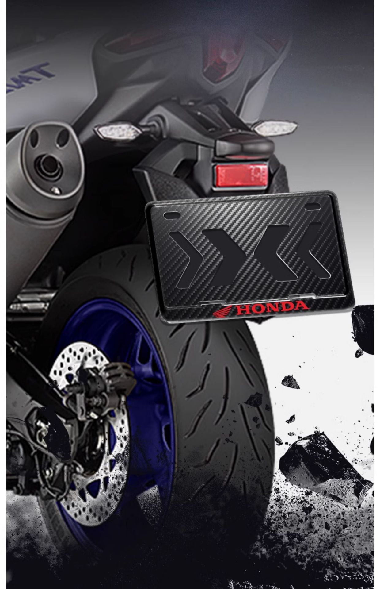 Suitable for Motorcycle License Plate Frame Rear Plate Holder Frame Motorcycle Cover Pedal Frame Honda Suzuki No. 9