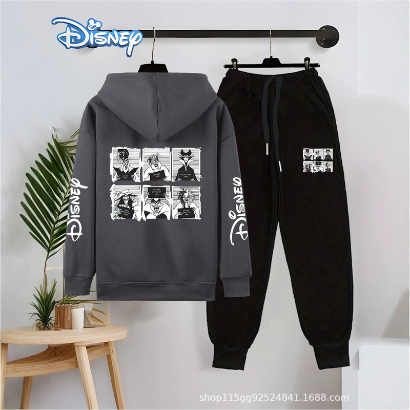 Spring and Autumn Fleece-Lined Hooded Sweatshirt Set for Men, Balance Letter Print, Warm Sports Casual Two-Piece Set