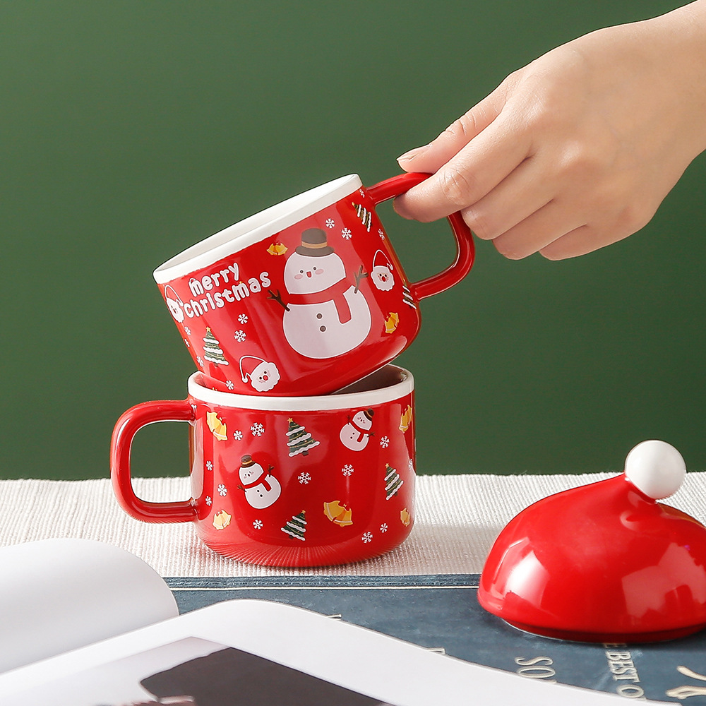 Fashion Style Christmas Fashion Santa Claus Ceramics Christmas Tableware 1 Set