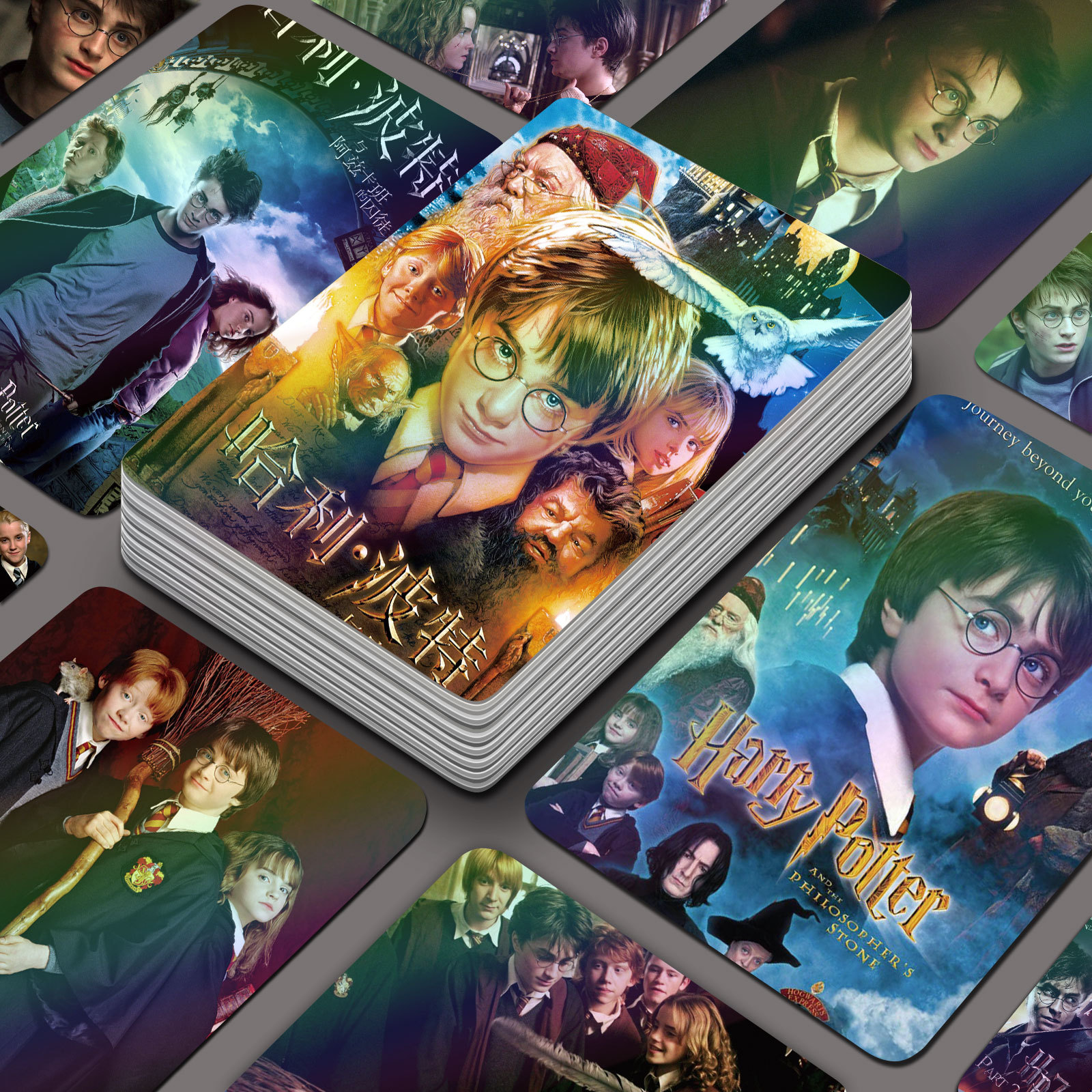 Harry Potter Laser Mini Card Set of 55 Boxes, Dual-Sided High-Definition Mini Cards, featuring Draco Malfoy and Hermione, Celebrity Mini Cards