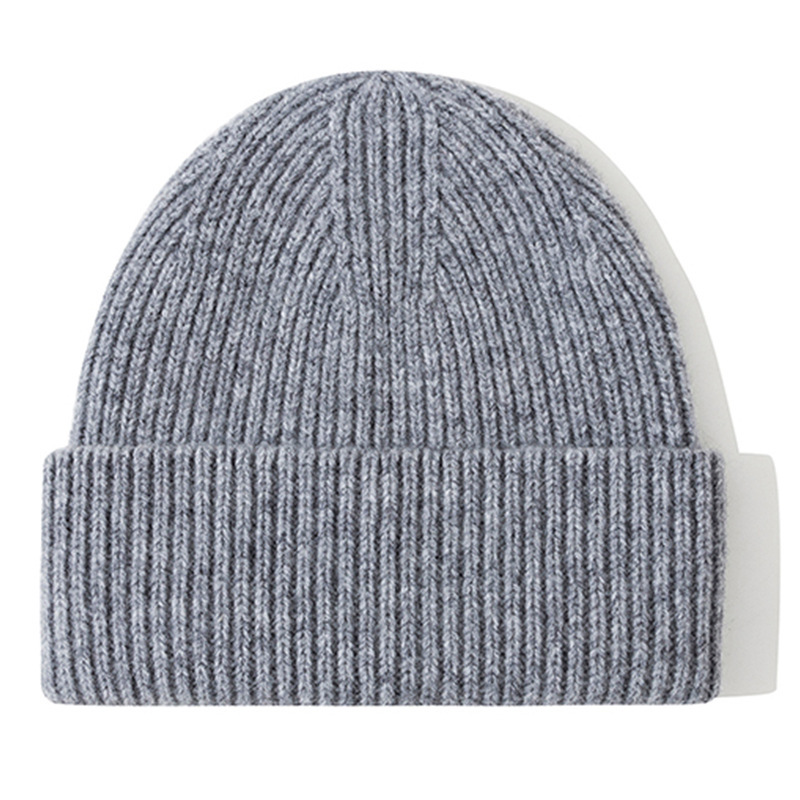 欧米の秋冬の冷たい帽子wool beanieの大きい頭の周りは厚い男女の帽子の純粋なウールのニットの帽子の越境の現物を覆います。|undefined