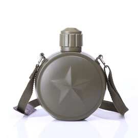 扁形户外运动水壶矿工水壶不保温1400毫升单层大容量五角星水壶