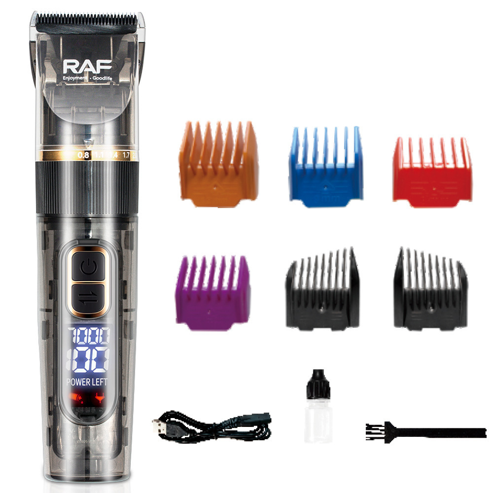 RAF nuevo cortapelos eléctricos transfronterizos, cortadora de pelo eléctrica multifuncional, juego de afeitado de pelo, interfaz USB de cortador eléctrico