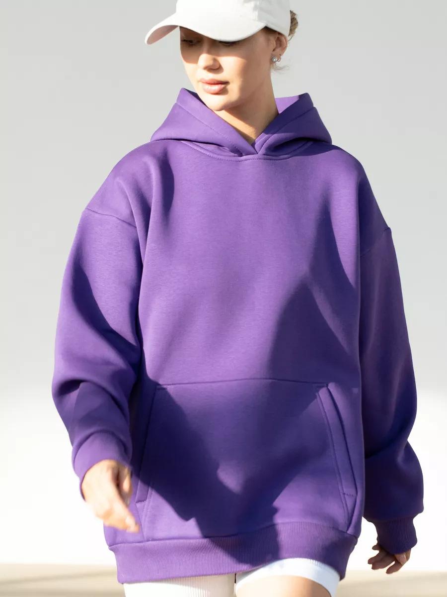 Women's Oversized Hooded Sweatshirt With Pockets And Long Sleeves_voghion.com