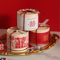 結婚喜糖箱中国式ins風高級感喜糖包装礼箱結婚式喜糖袋卸売り糖果箱