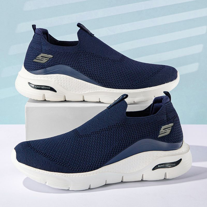 Foreign Trade Men's Shoes, Classic Outdoor Fly-Knit Mesh Shoes, Walking Shoes, Men's Soft-Soled Cross-Border Summer Breathable Shoes