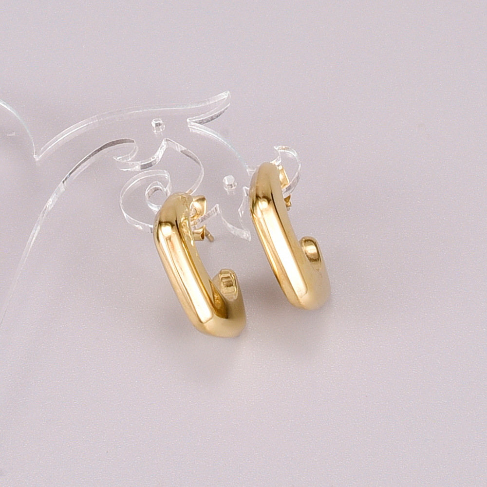 304 Stainless Steel, Titanium Steel Material Heart Pattern Heart Plating 304 Stainless Steel Titanium Steel No Inlaid 18K Gold Plated Vacuum Plating PVD Coated Earrings