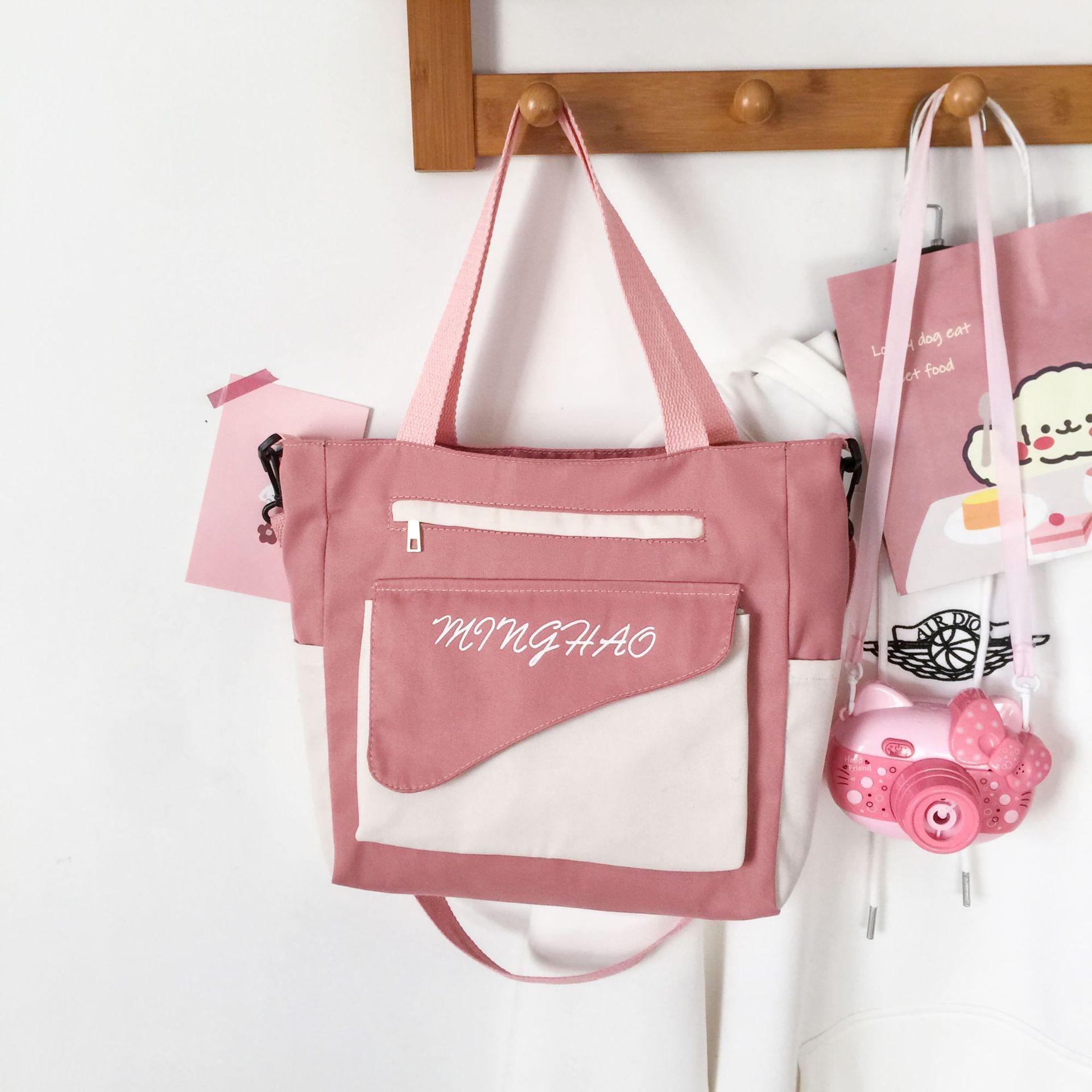 Baobaonv 2021 new pattern ins Canvas bag student Korean Edition Diagonal Simplicity fashion capacity The single shoulder bag