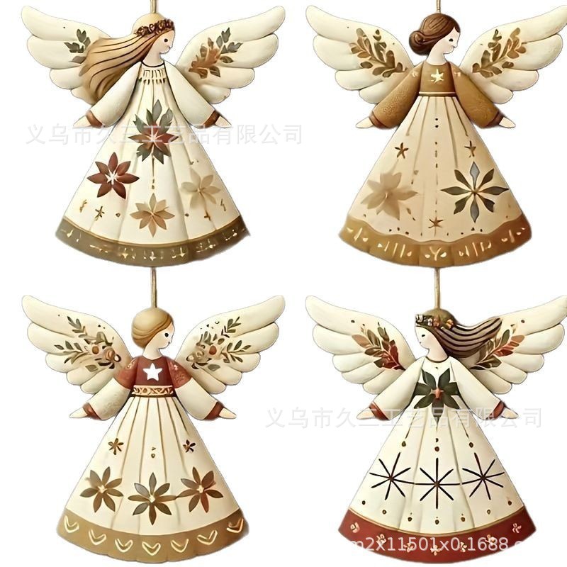 Colgante de madera transfronterizo Angel Girl para decoración de Navidad decoración interior y exterior colgante image 12