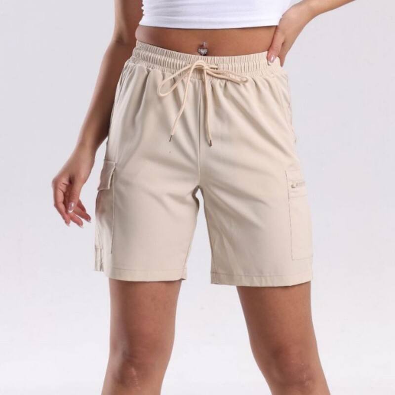 Women's Summer Sports Shorts, Casual Running Outdoor Fitness Pants, High-Waisted, Hip-Lifting, Home Woven, Slimming, Quick-Drying