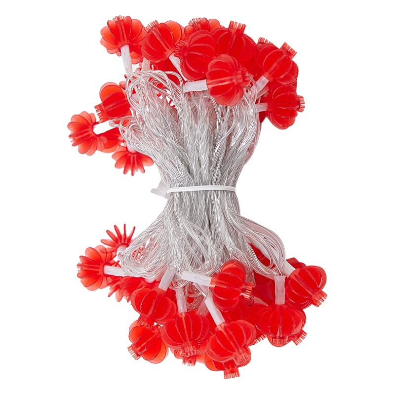 Linternas de Año Nuevo, linternas rojas, luces de cadena, luces de cadena pequeñas para exteriores con energía solar LED para el Festival de Primavera, adornos decorativos de ambiente