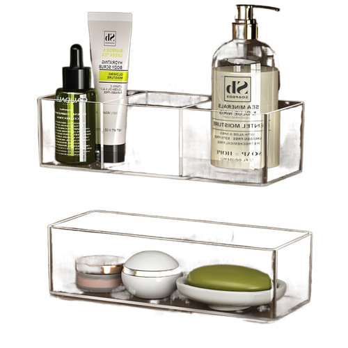 Bathroom mirror cabinet storage box acrylic mirror back face mask lipstick cosmetic shelf bathroom cabinet