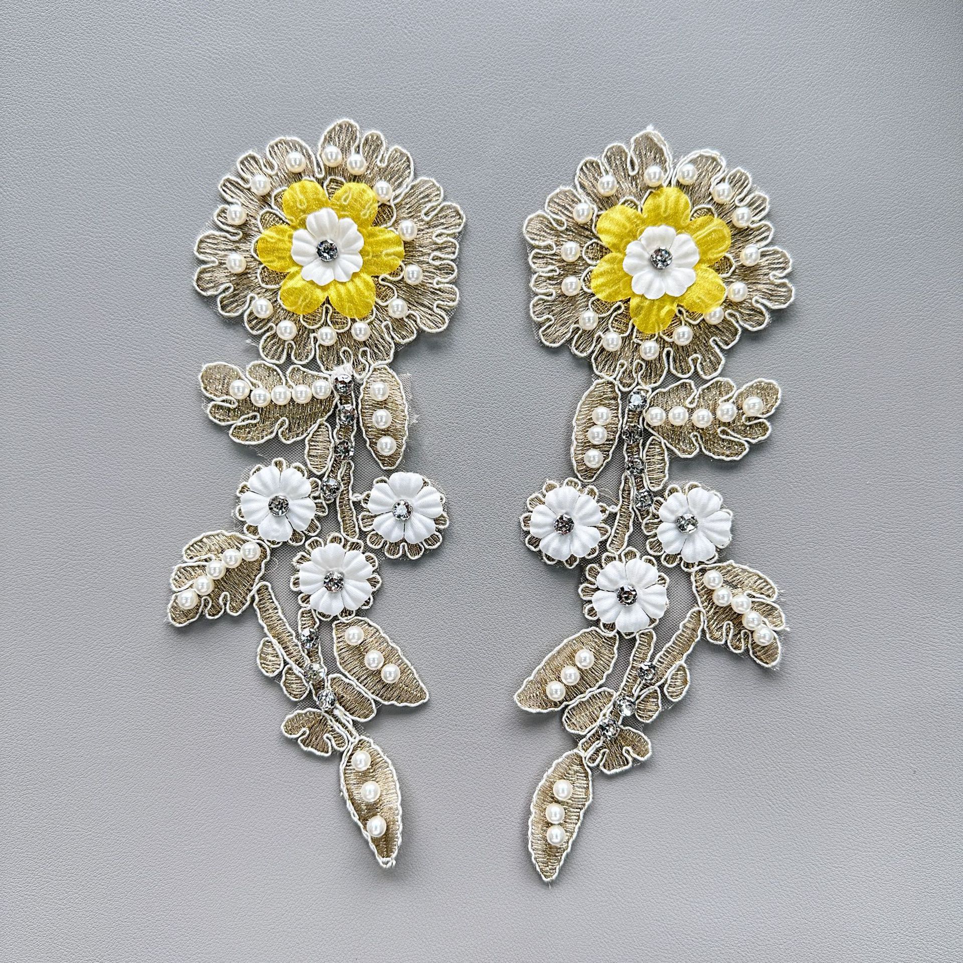 Nuevo encaje estereoscópico flor bordada encaje prenda decoración universal ropa calcomanía contra el cuello accesorios image 5