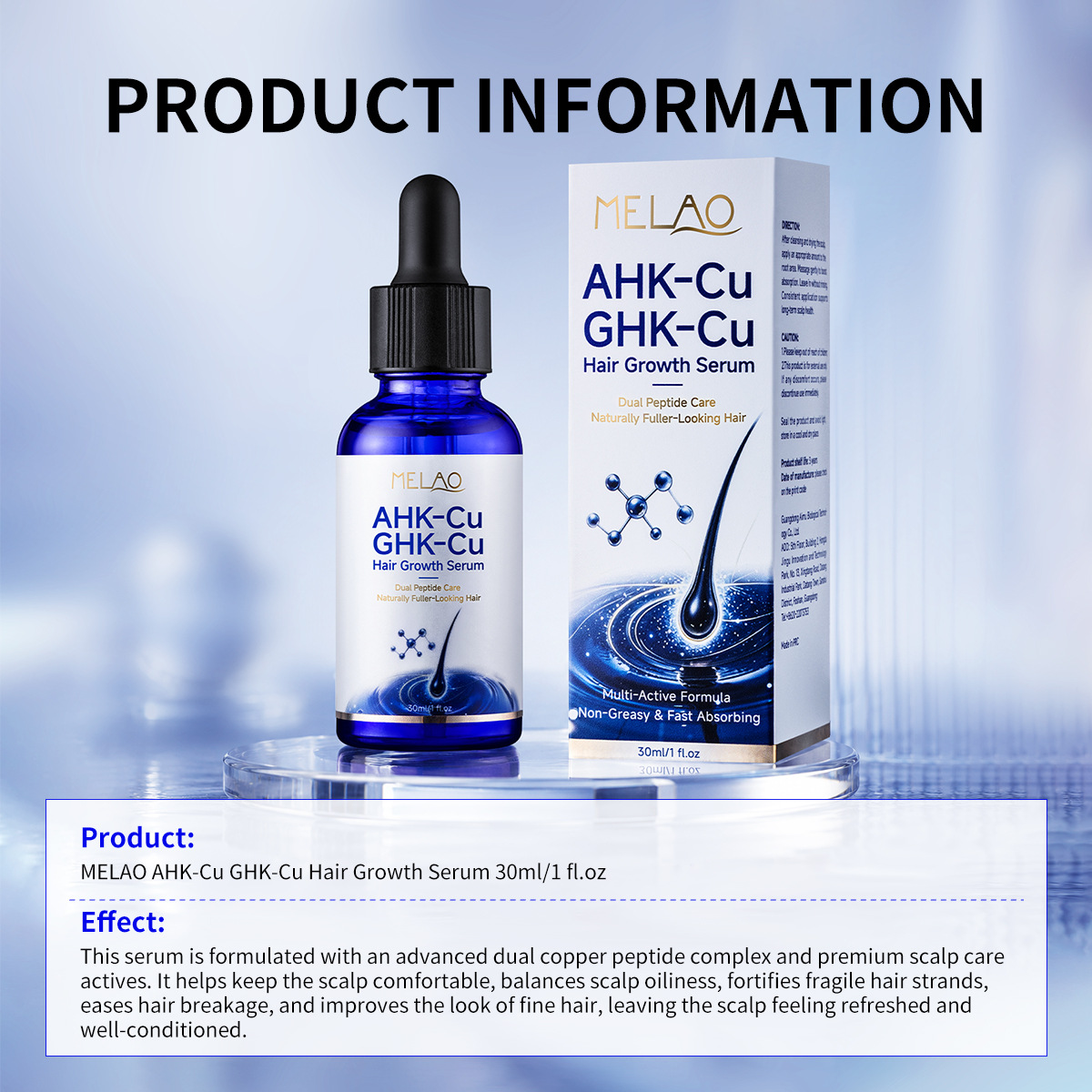 Grenzüberschreitende VC Originallösung feuchtigkeitsspendend und pflegend C-Vitamin Niacinamid Retinol PDRN Polypeptid Blaugrüner Kupfer Peptid Gesichtsessenz OEM