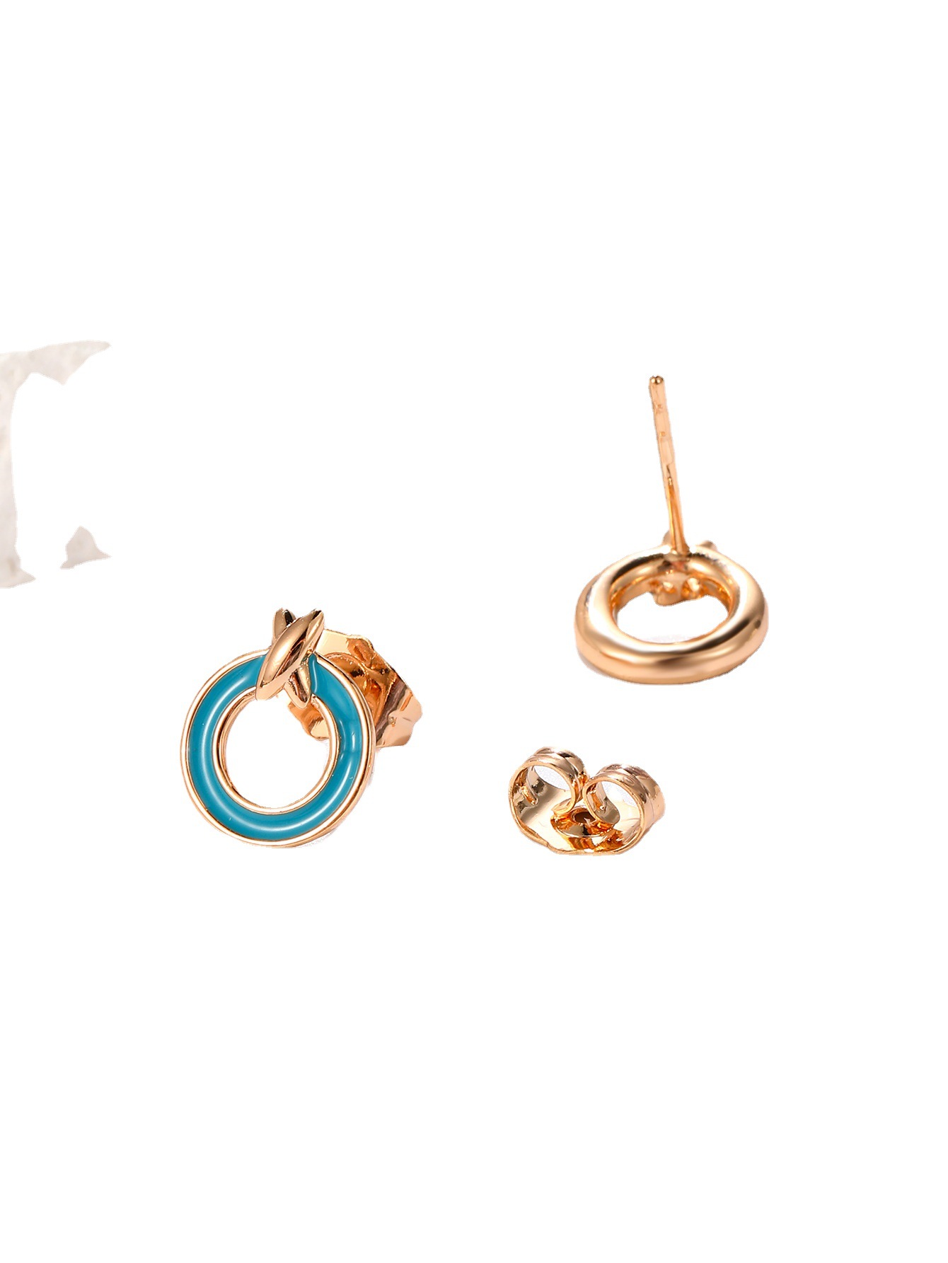 Joyería de Xuping 18K chapado en oro círculo gota de aceite pendientes hembra luz nicho de lujo ins estilo frío joyería al por mayor